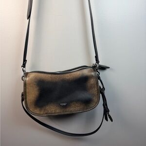 Coach Brown Waverly Loved Leather Crossbody Should Bag Three Straps Charm